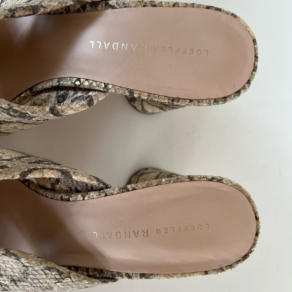 Loeffler Randall Coco High Heel Knot Snakeskin Slide, size 9.5 - Picture 7 of 13